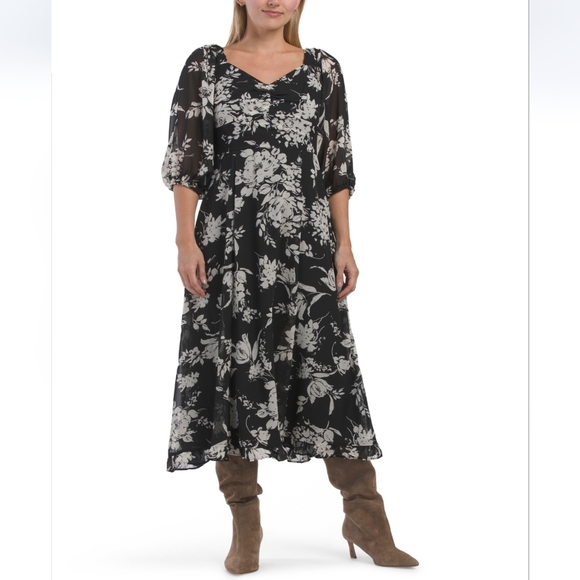 Rachel Zoe Dresses & Skirts - Rachel Zoe Twist Front Bodice With Ruffle Hem Midi Dress